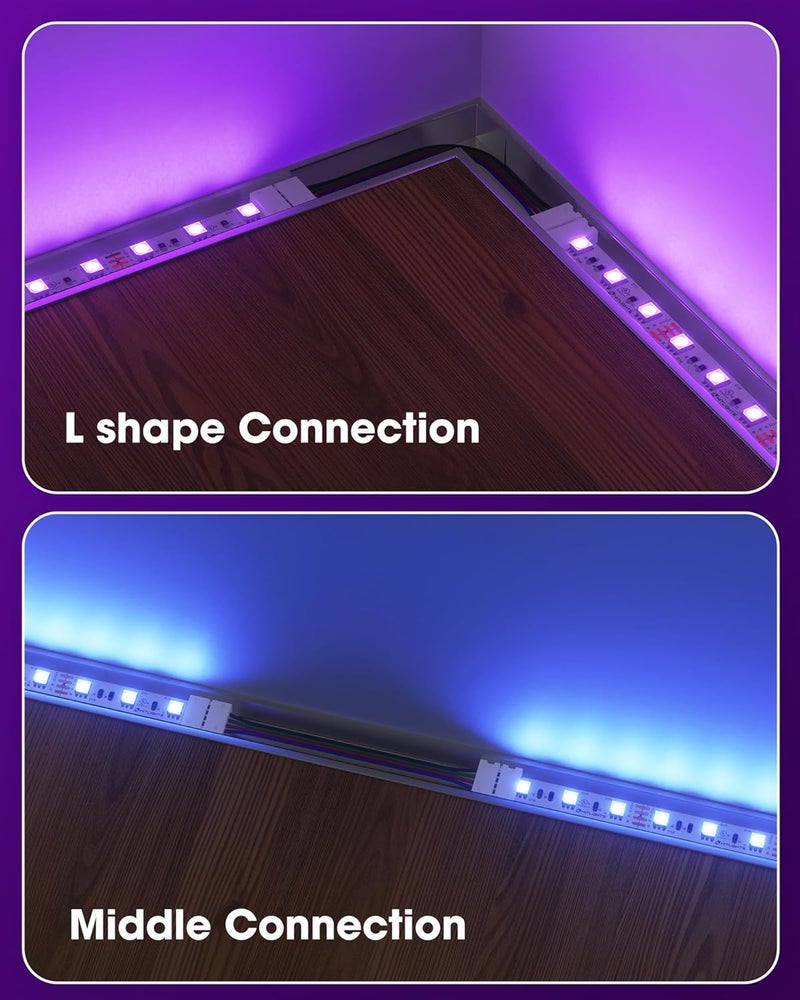 HitLights 12 Pack 10mm 4 Pin RGB LED Strip Connectors - 6 Inch Solderless Connectors for 5050 Color Changing LED Tape Light, Kitchens, Cabinets and More - Image 4